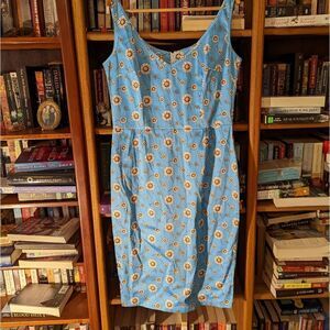 TATYANA blue daisy satin wiggle dress bodycon pinup nwt sz xxl